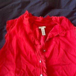 Silk sleeveless top- gorgeous red! J. Crew, 6